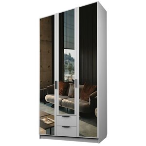 Шкаф 3-х дверный "Экон", 12005202300 мм, 2 ящика, 3 зеркала, цвет белый