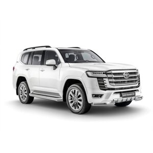 Защита штатных порогов d42 Rival, Toyota Land Cruiser 300 (70 Anniversary) 2021-н. в., нерж. сталь, 2 шт., R. 5727.003