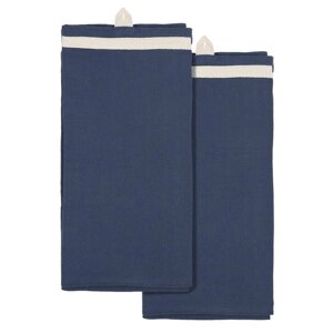 Набор полотенец саржевого плетения Essential, размер 50х70, 2 шт, цвет тёмно-синий