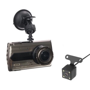 Видеорегистратор 2 камеры, HD 1080P, IPS 4.0 WDR, обзор 170°