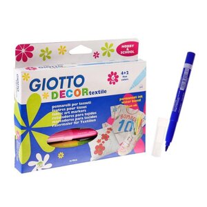 Маркер для ткани набор 6 цветов GIOTTO DECOR TEXTILE 4.0 494800