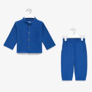 Костюм (рубашка и брюки) детский KAFTAN "Муслин", р. 26 (80-86см) синий