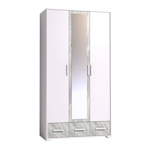 Шкаф для одежды и белья "Айрис 444", 1194 596 2285 мм, цвет белый / статуарио