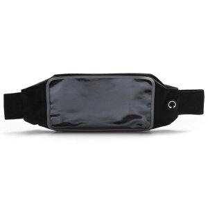 Сумка спортивная на пояс для телефона 23 см, цвет черный