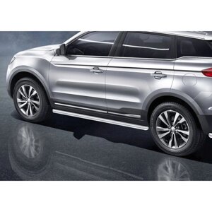 Защита порогов d57 Rival для Geely Atlas 2018-н. в., нерж. сталь, 2 шт., R. 1904.003