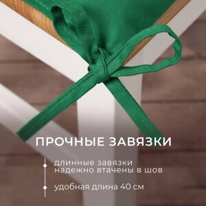 Сидушка на стул Этель New year collection 42х42 см, цв. зеленый, 100% хл, саржа 190 г/м2