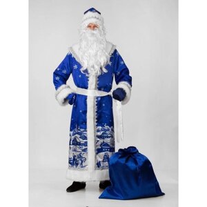 Карнавальный костюм Деда Мороза "Роспись", сатин, принт, р. 54-56, рост 188 см