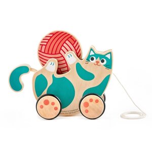 Каталка-погремушка Hape "Игривый котенок" для малышей