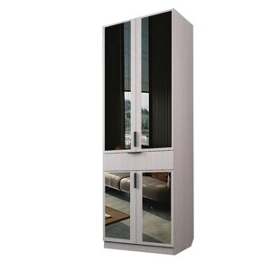 Шкаф 2-х дверный "Экон", 8005202300 мм, 1 ящик, зеркало, полки, цвет ясень анкор светлый