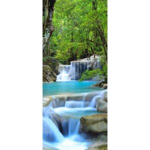 Фотообои "Водопад в лесу" С-040 (1 полотно), 95x220 см