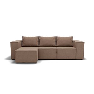 Угловой диван "Хилтон 3", механизм выкатной, угол левый, велюр, цвет гелекси лайт 023