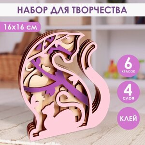 Роспись по дереву "Кошка"