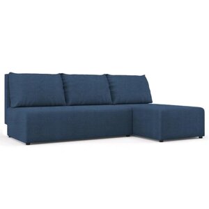 Угловой диван "Алиса", еврокнижка, бельевой ящик, ткань велюр, цвет vital ocean