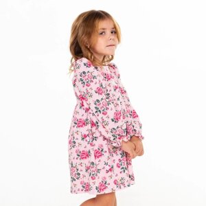 Платье для девочки, цвет розовый/розы, рост 122 см