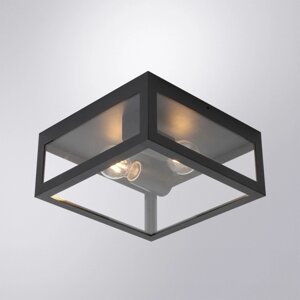 Уличный потолочный светильник Arte Lamp Belfast A4569PF-2BK, E27, 2х60 Вт, 29х29х13 см, чёрный