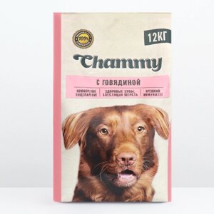 Сухой корм Chammy для собак крупных пород, говядина, 12 кг