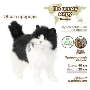 Игрушка мягкая Hansa "Кошка", цвет чёрно-белый, 40 см