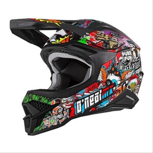 Шлем кроссовый 3SERIES CRANK 2.0, глянец, красный, зелёный, XL