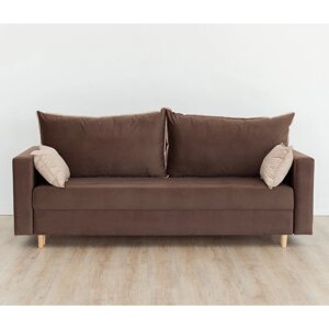 Прямой диван "Венеция", механизм еврокнижка, велюр, цвет коричневый