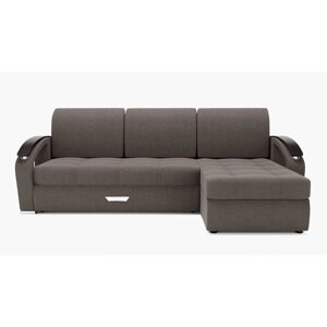 Угловой диван "Дубай 1", механизм выкатной, угол правый, ППУ, велюр, цвет гелекси лайт 005