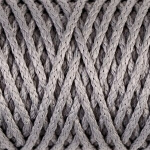 Шнур для вязания "Классик" без сердечника 100% полиэфир ширина 4мм 100м (св. серый)