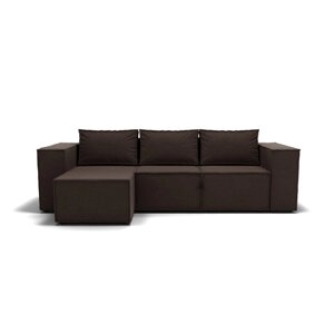 Угловой диван "Хилтон 3", механизм выкатной, угол левый, велюр, цвет гелекси лайт 004