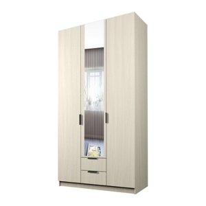 Шкаф 3-х дверный "Экон", 12005202300 мм, 2 ящика, 1 зеркало, цвет дуб молочный