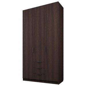 Шкаф 3-х дверный "Экон", 12005202300 мм, 3 ящика, цвет венге