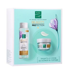 Подарочный набор Чистая Линия Beauty Protection: тонер, 110 мл + крем-флюид для лица, 45 мл