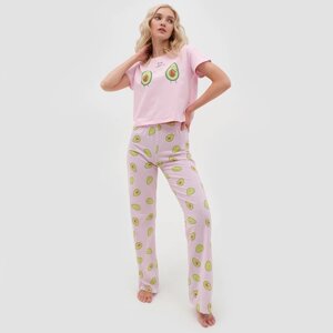 Пижама женская (футболка и брюки) KAFTAN Avocado р. 44-46, розовый