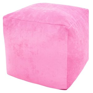 Пуфик "Куб", микровельвет, цвет розовый