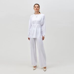 Костюм женский (туника, брюки) MINAKU: Casual Collection цвет белый, р-р 46