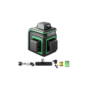 Уровень лазерный ADA CUBE 3-360 GREENProfessional Edition, до 40 м, 3 луча, 520 Нм, 0.3 мм/м 778