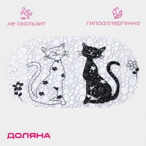 Коврик для ванны Доляна "Кошечки", 3965 см