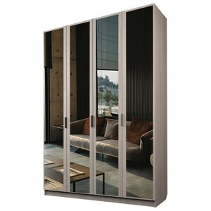 Шкаф 4-х дверный "Экон", 16005202300 мм, 4 зеркала, цвет ясень шимо светлый