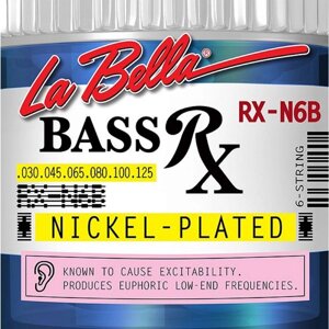 Комплект струн для 6-струнной бас-гитары La Bella RX-N6B RX – Nickel