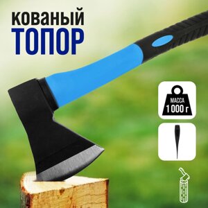 Топор кованый TUNDRA, фиберглассовое обрезиненное топорище 43 см, 1000 г