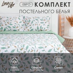 Постельное бельё LoveLife евро "Заповедный лес" 200х217см, 225х240см, 50х70см-2шт, 100% хлопок, сатин, 125г/м²