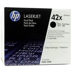 Тонер Картридж HP Q5942XD черный/черный x2уп. для HP LJ 4250/4350 (40000стр.)