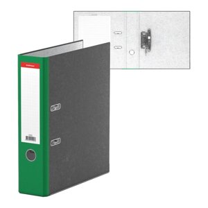 Папка-регистратор А4, 70мм Original, собранный, мраморный, зелёный, пластиковый карман, металлический кант, картон 2мм,