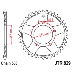 Звезда задняя, ведомая, JTR829 для мотоцикла стальная