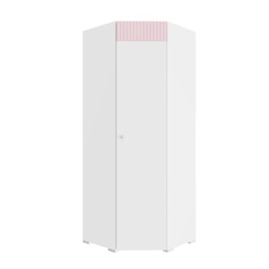 Шкаф угловой "Алиса", 7717712020 мм, правый, цвет белый / розовый