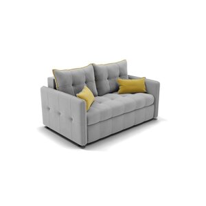 Прямой диван "Палермо", механизм еврокнижка, велюр, цвет селфи 15 / подушки 08