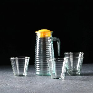 Набор питьевой "Радуга", 5 предметов: графин 0,8 л, 4 стакана 220 мл, цвет МИКС