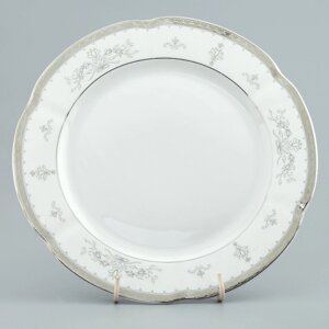 Тарелка мелкая 27 см, Bolero, декор "Платиновый узор"