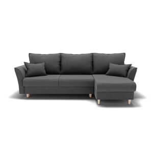 Угловой диван "Барселона 3", механизм пантограф, угол правый, велюр, цвет гелекси лайт 021