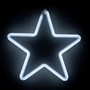 Фигура светодиодная "Звезда" 28х28х2 см, фиксинг, 220 В, БЕЛЫЙ