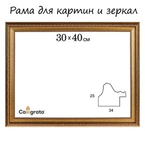 Рама для картин (зеркал) 30 х 40 х 3.3 см, пластиковая, Dorothy золотая