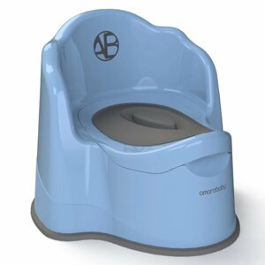 Горшок детский AmaroBaby Ergonomic, с крышкой, цвет голубой