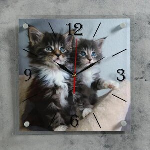 Часы настенные "котята" 35х35 см
